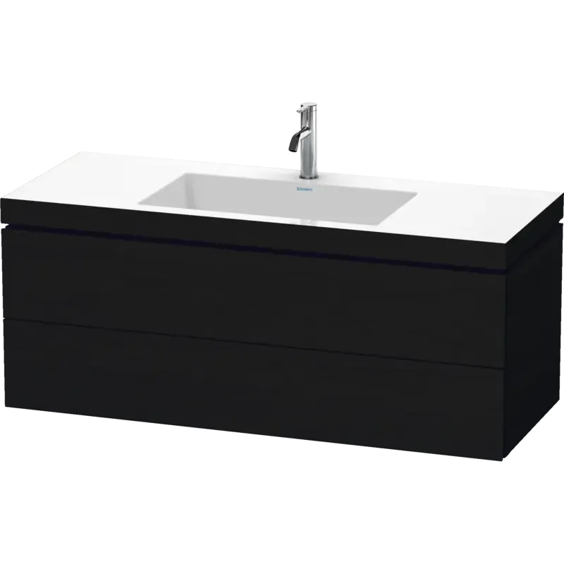 Duravit L-Cube 47" x 20" x 19" Oak Black Two Drawer C-Bonded Wall-Mount Vanity Kit (LC6929O1616)