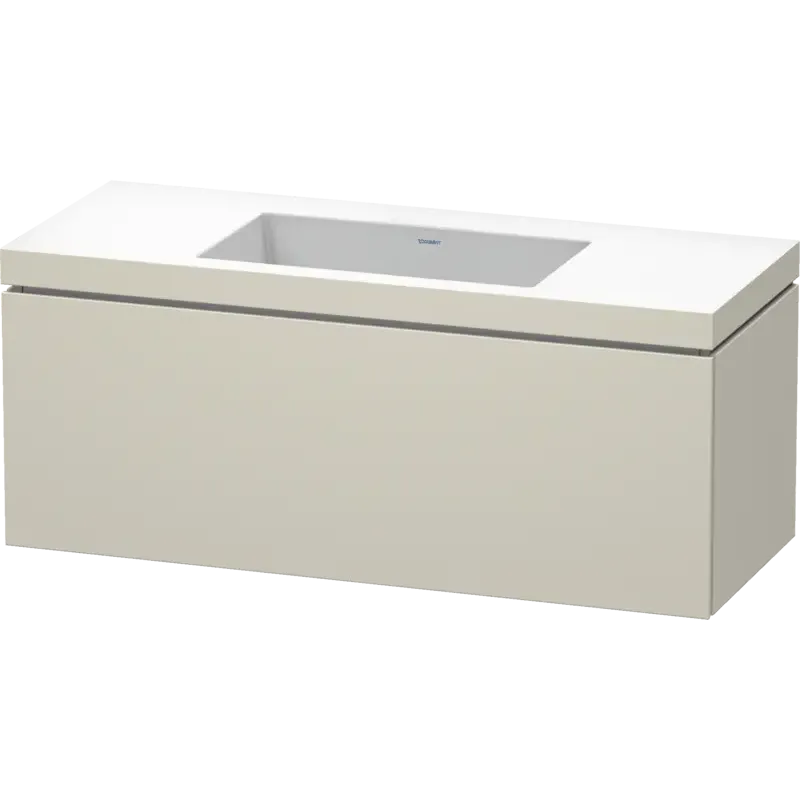 Duravit L-Cube 47" x 20" x 19" Taupe One Drawer C-Bonded Wall-Mount Vanity Kit (LC6919N9191)