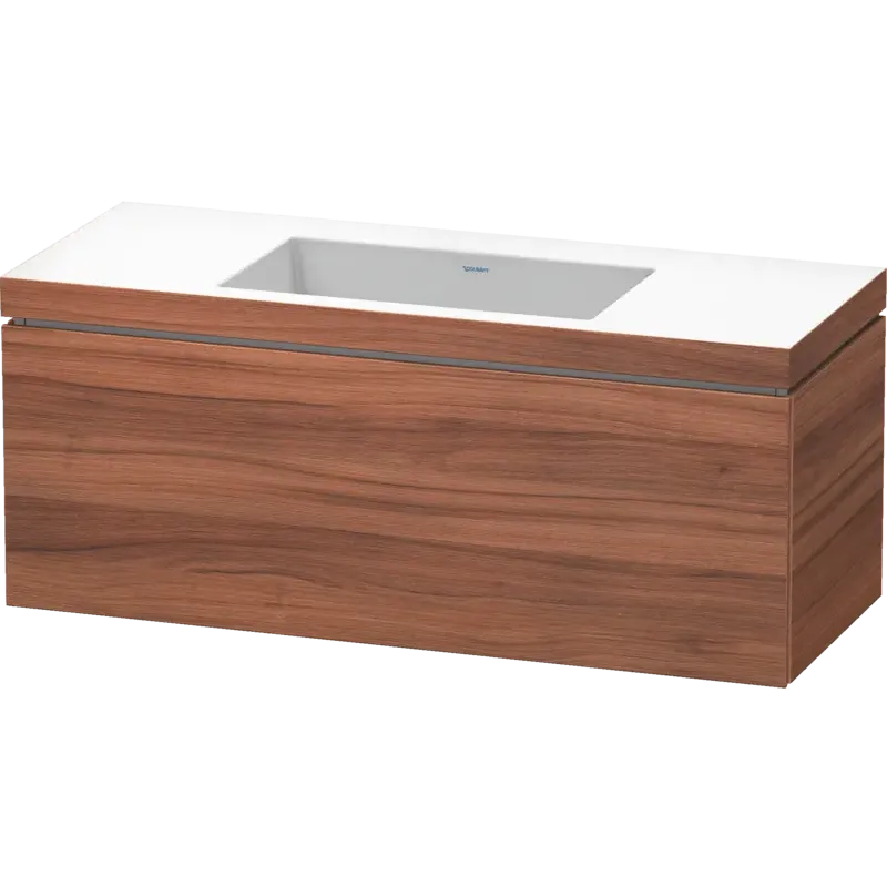 Duravit L-Cube 47" x 20" x 19" Walnut One Drawer C-Bonded Wall-Mount Vanity Kit (LC6919N7979)