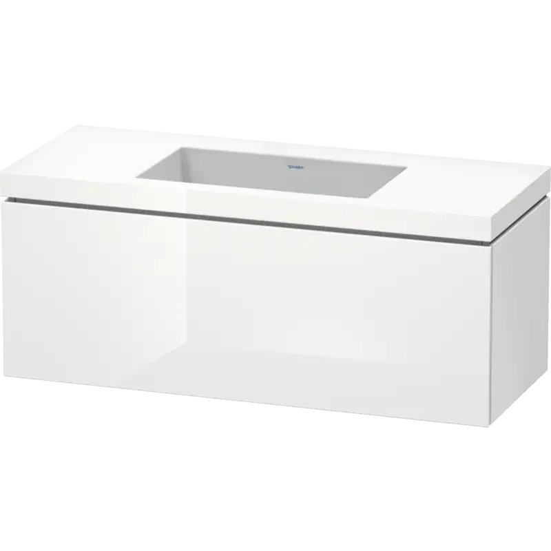Duravit L-Cube 47" x 20" x 19" White One Drawer C-Bonded Wall-Mount Vanity Kit (LC6919N8585)