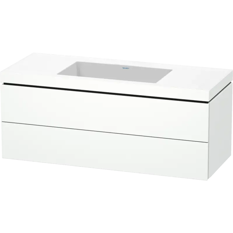 Duravit L-Cube 47" x 20" x 19" White Two Drawer C-Bonded Wall-Mount Vanity Kit (LC6929N1818)