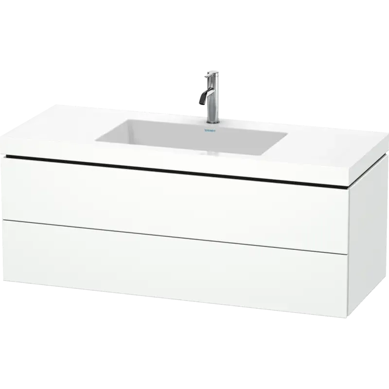Duravit L-Cube 47" x 20" x 19" White Two Drawer C-Bonded Wall-Mount Vanity Kit (LC6929O1818)
