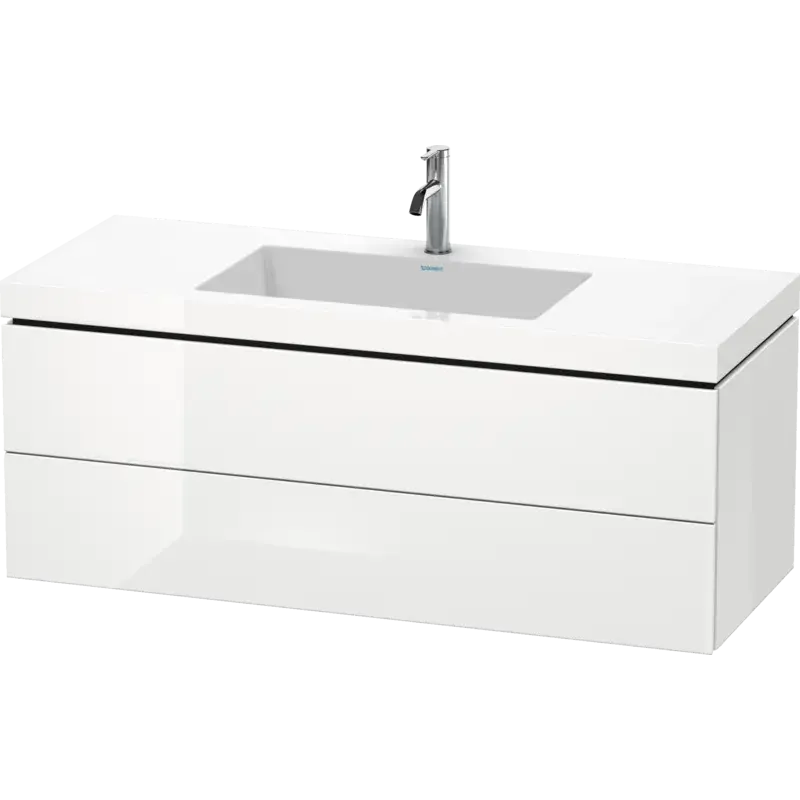 Duravit L-Cube 47" x 20" x 19" White Two Drawer C-Bonded Wall-Mount Vanity Kit (LC6929O2222)