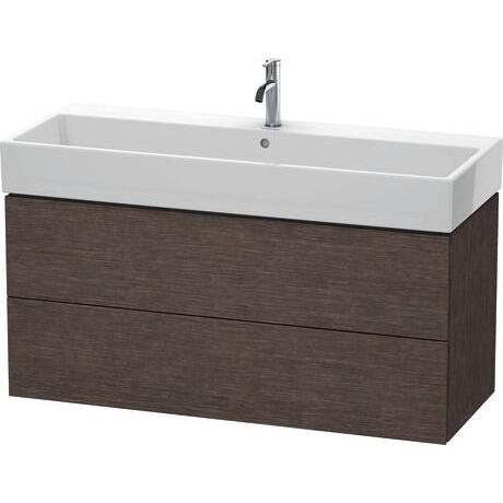 Duravit L-Cube 47" x 21" x 18" Dark Brushed Oak Two Drawer Wall-Mount Vanity Unit (LC627907272)