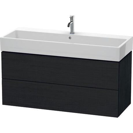 Duravit L-Cube 47" x 21" x 18" Oak Black Two Drawer Wall-Mount Vanity Unit (LC627901616)