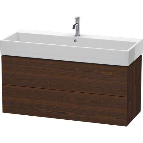 Duravit L-Cube 47" x 21" x 18" Walnut Brushed Two Drawer Wall-Mount Vanity Unit (LC627906969)