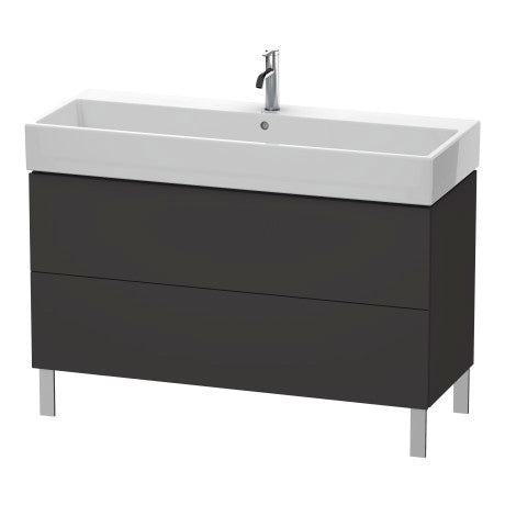 Duravit L-Cube 47" x 23" x 18" Graphite Two Drawer Floorstanding Vanity Unit (LC677908080)