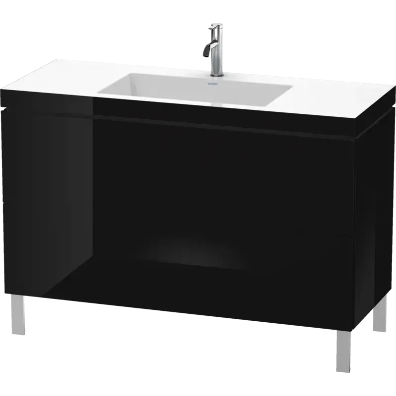 Duravit L-Cube 47" x 27" x 19" Black Two Drawer C-Bonded Floorstanding Vanity Kit (LC6939O4040)