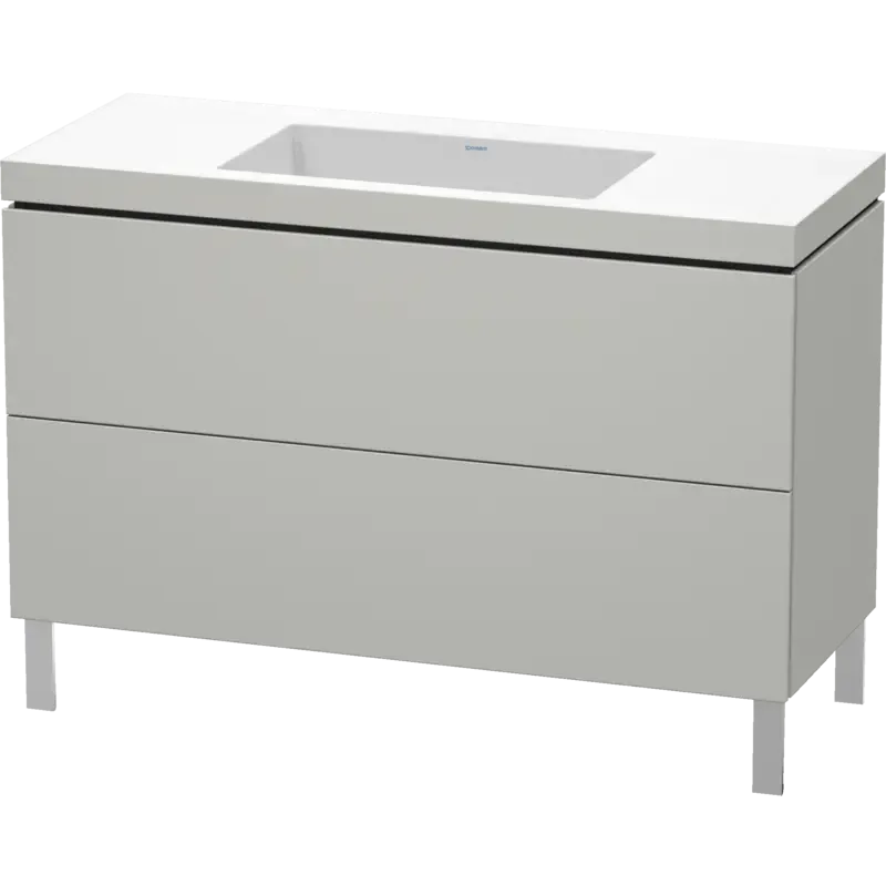 Duravit L-Cube 47" x 27" x 19" Concrete Gray Two Drawer C-Bonded Floorstanding Vanity Kit (LC6939N0707)