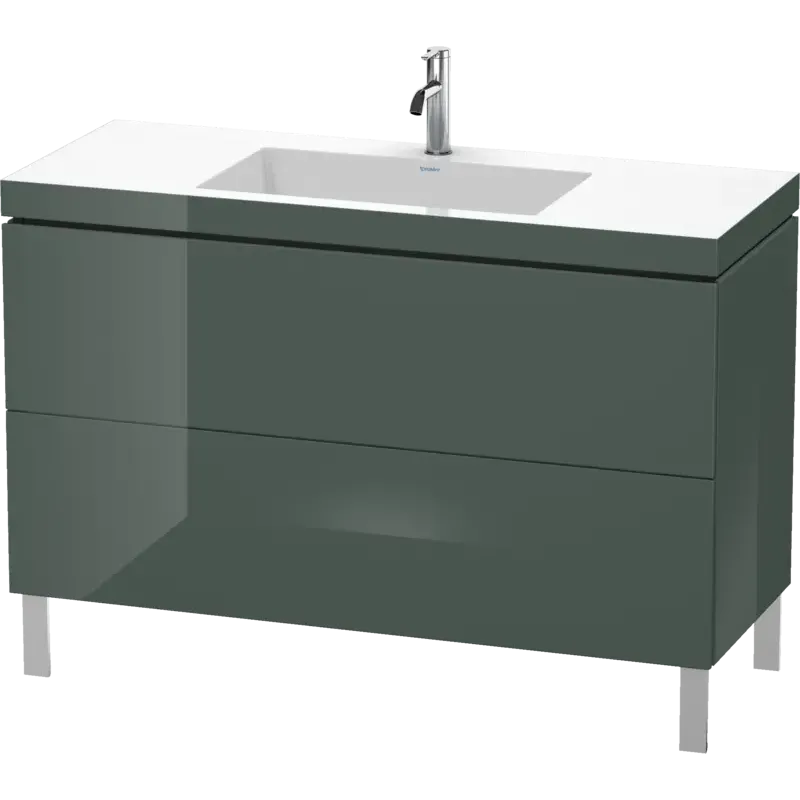 Duravit L-Cube 47" x 27" x 19" Dolomite Gray Two Drawer C-Bonded Floorstanding Vanity Kit (LC6939O3838)