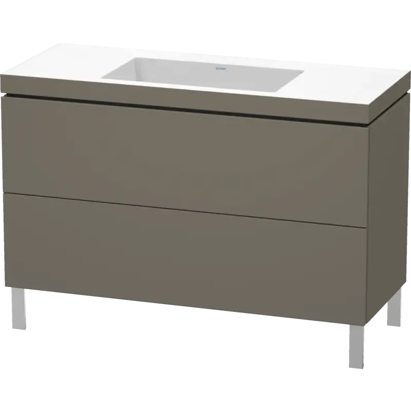 Duravit L-Cube 47" x 27" x 19" Flannel Gray Two Drawer C-Bonded Floorstanding Vanity Kit (LC6939N9090)