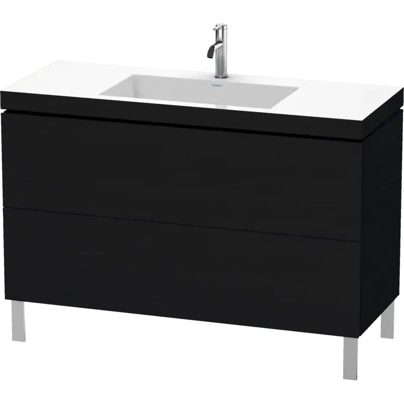 Duravit L-Cube 47" x 27" x 19" Oak Black Two Drawer C-Bonded Floorstanding Vanity Kit (LC6939O1616)