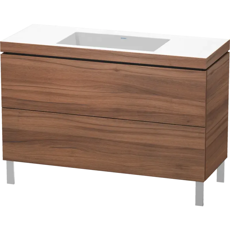 Duravit L-Cube 47" x 27" x 19" Walnut Two Drawer C-Bonded Floorstanding Vanity Kit (LC6939N7979)
