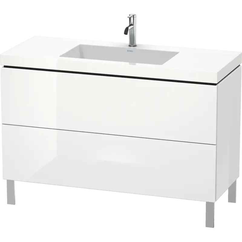 Duravit L-Cube 47" x 27" x 19" White Two Drawer C-Bonded Floorstanding Vanity Kit (LC6939O8585)