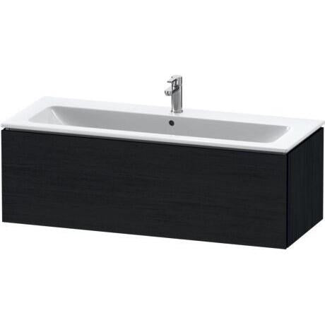 Duravit L-Cube 48" x 16" x 19" Oak Black One Drawer Wall-Mount Vanity Unit (LC614301616)