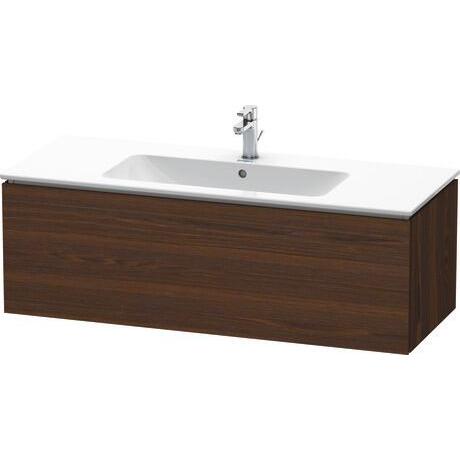 Duravit L-Cube 48" x 16" x 19" Walnut Brushed One Drawer Wall-Mount Vanity Unit (LC614306969)