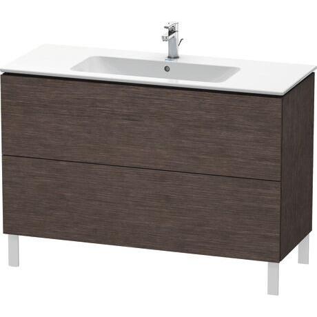 Duravit L-Cube 48" x 28" x 19" Dark Brushed Oak Two Drawer Floorstanding Vanity Unit (LC662807272)