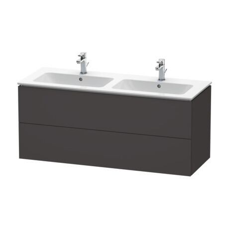Duravit L-Cube 51" x 22" x 19" Graphite Two Drawer Wall-Mount Vanity Unit (LC625808080)