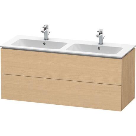 Duravit L-Cube 51" x 22" x 19" Natural Oak Two Drawer Wall-Mount Vanity Unit (LC625803030)