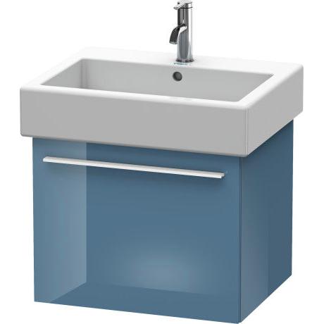 Duravit X-Large 22" x 18" x 17" Stone Blue High Gloss Finish One Drawer Wall-Mounted Vanity Unit (XL604404747)