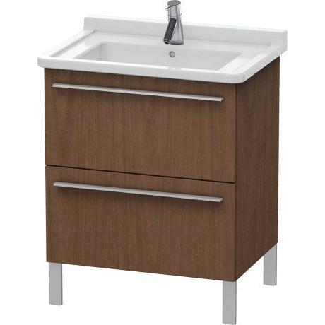 Duravit X-Large 26" x 26" x 18" American Walnut Finish Two Drawer Floorstanding Vanity Unit (XL653501313)