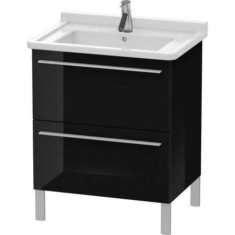 Duravit X-Large 26" x 26" x 18" Black Finish Two Drawer Floorstanding Vanity Unit (XL653504040)