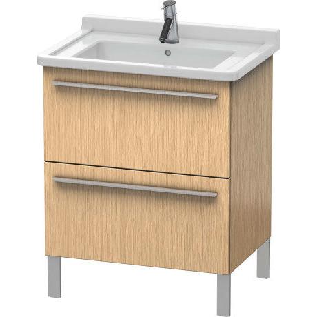 Duravit X-Large 26" x 26" x 18" Brushed Oak Finish Two Drawer Floorstanding Vanity Unit (XL653501212)