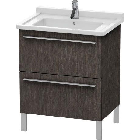Duravit X-Large 26" x 26" x 18" Dark Brushed Oak Finish Two Drawer Floorstanding Vanity Unit (XL653507272)