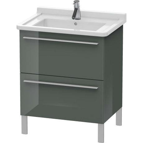 Duravit X-Large 26" x 26" x 18" Dolomite Gray Finish Two Drawer Floorstanding Vanity Unit (XL653503838)