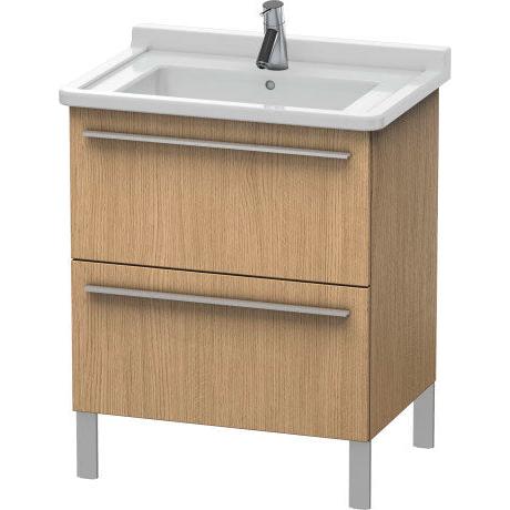 Duravit X-Large 26" x 26" x 18" European Oak Finish Two Drawer Floorstanding Vanity Unit (XL653505252)