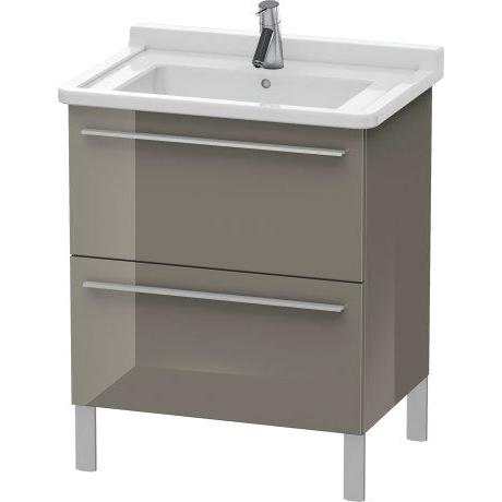 Duravit X-Large 26" x 26" x 18" Flannel Gray Finish Two Drawer Floorstanding Vanity Unit (XL653508989)