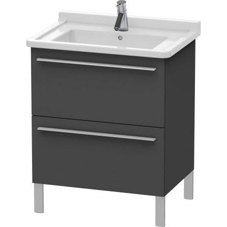 Duravit X-Large 26" x 26" x 18" Graphite Finish Two Drawer Floorstanding Vanity Unit (XL653504949)