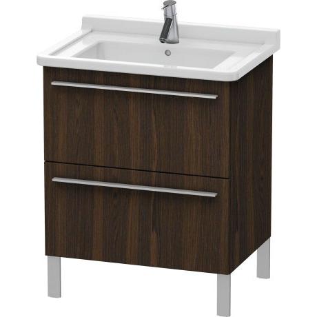Duravit X-Large 26" x 26" x 18" Walnut Brushed Finish Two Drawer Floorstanding Vanity Unit (XL653506969)