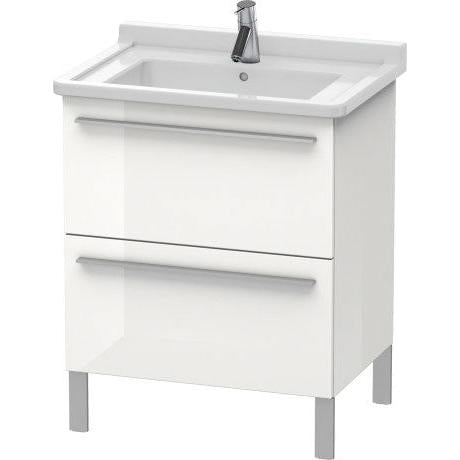 Duravit X-Large 26" x 26" x 18" Walnut Dark Finish Two Drawer Floorstanding Vanity Unit (XL653502121)