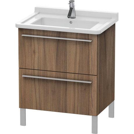 Duravit X-Large 26" x 26" x 18" Walnut Finish Two Drawer Floorstanding Vanity Unit (XL653507979)