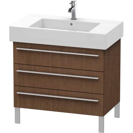 Duravit X-Large 31" x 23" x 18" American Walnut Finish Three Drawer Floorstanding Vanity Unit (XL655301313)