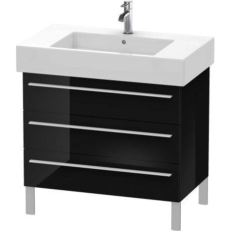 Duravit X-Large 31" x 23" x 18" Black Finish Three Drawer Floorstanding Vanity Unit (XL655304040)