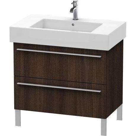 Duravit X-Large 31" x 23" x 18" Chestnut Dark Finish Two Drawer Floorstanding Vanity Unit (XL654305353)