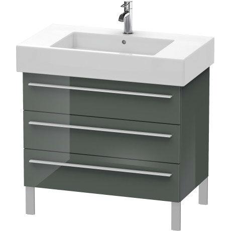 Duravit X-Large 31" x 23" x 18" Dolomite Gray Finish Three Drawer Floorstanding Vanity Unit (XL655303838)