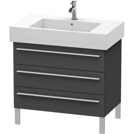 Duravit X-Large 31" x 23" x 18" Graphite Finish Three Drawer Floorstanding Vanity Unit (XL655304949)
