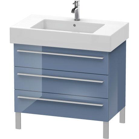 Duravit X-Large 31" x 23" x 18" Stone Blue High Gloss Finish Three Drawer Floorstanding Vanity Unit (XL655304747)