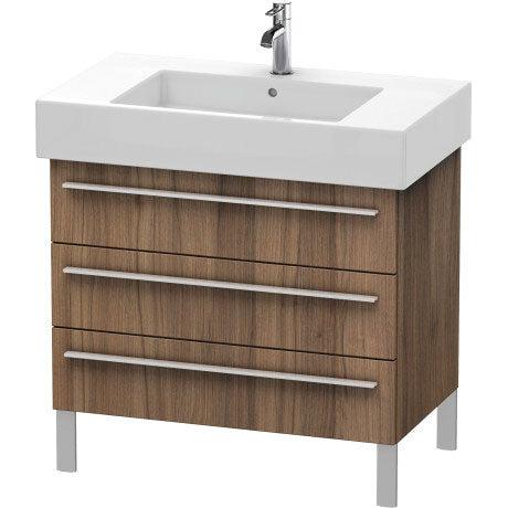 Duravit X-Large 31" x 23" x 18" Walnut Finish Three Drawer Floorstanding Vanity Unit (XL655307979)