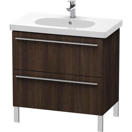 Duravit X-Large 31" x 26" x 18" Chestnut Dark Finish Two Drawer Floorstanding Vanity Unit (XL651605353)