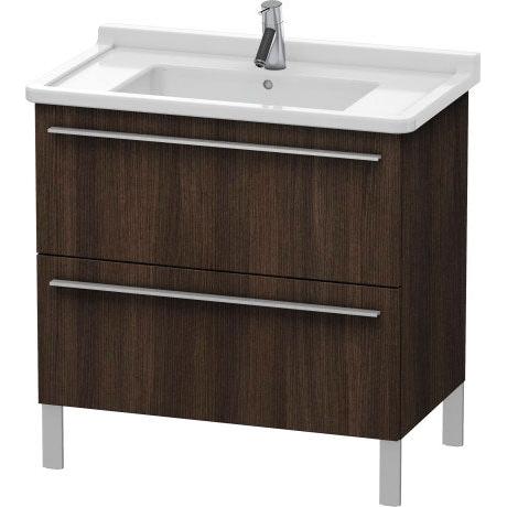 Duravit X-Large 31" x 26" x 18" Chestnut Dark Finish Two Drawer Floorstanding Vanity Unit (XL653605353)