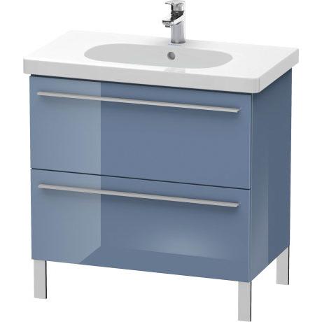 Duravit X-Large 31" x 26" x 18" Stone Blue High Gloss Finish Two Drawer Floorstanding Vanity Unit (XL651604747)