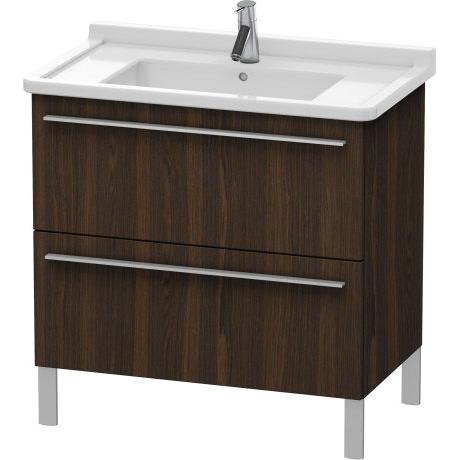 Duravit X-Large 31" x 26" x 18" Walnut Brushed Finish Two Drawer Floorstanding Vanity Unit (XL653606969)
