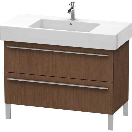 Duravit X-Large 39" x 23" x 18" American Walnut Finish Two Drawer Floorstanding Vanity Unit (XL654401313)