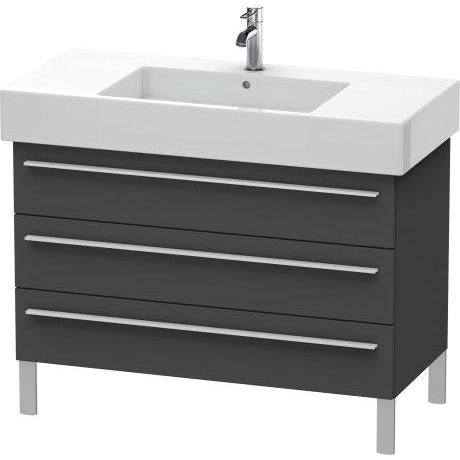 Duravit X-Large 39" x 23" x 18" Graphite Finish Three Drawer Floorstanding Vanity Unit (XL655404949)