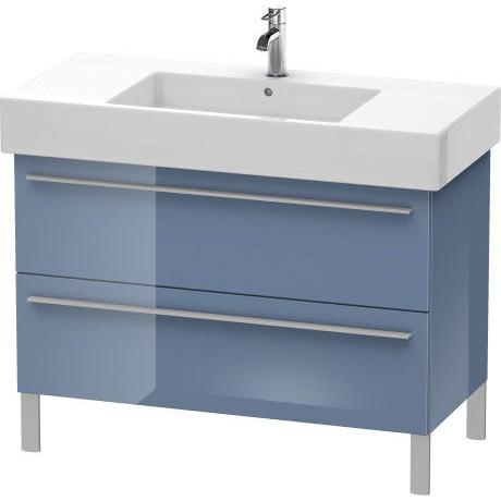 Duravit X-Large 39" x 23" x 18" Stone Blue High Gloss Finish Two Drawer Floorstanding Vanity Unit (XL654404747)