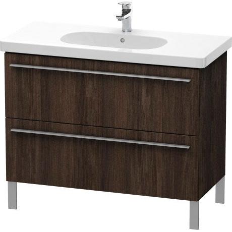 Duravit X-Large 39" x 26" x 18" Chestnut Dark Finish Two Drawer Floorstanding Vanity Unit (XL651705353)